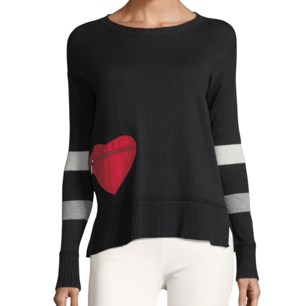 Lisa Todd Heartthrob Striped Cotton Cashmere Crewneck Size Medium